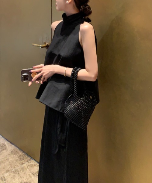 ベルトリボン付きノースリーブブラウス（シャツ/ブラウス）｜Gs（ジーエス）