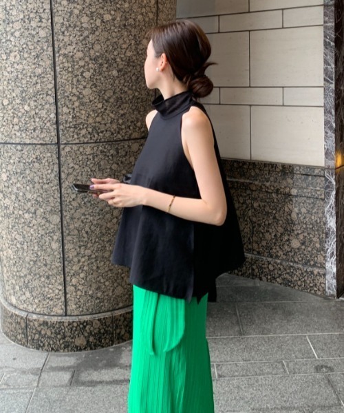 ベルトリボン付きノースリーブブラウス（シャツ/ブラウス）｜Gs（ジーエス）