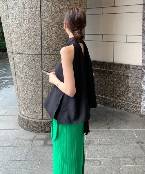 ベルトリボン付きノースリーブブラウス（シャツ/ブラウス）｜Gs（ジーエス）