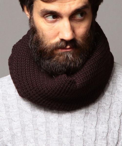 BEAUTY&YOUTH UNITED ARROWS（ビューティーアンドユースユナイテッドアローズ）の「BY カノコ スヌード◆（ストール/ショール・メンズ・オフホワイト/レッド/ブラック/ダークブラウン・フリー）」の3枚目の写真