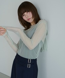 haek（ハク）の「sheer ribbon tops/シアーリボントップス（Tシャツ/カットソー）」