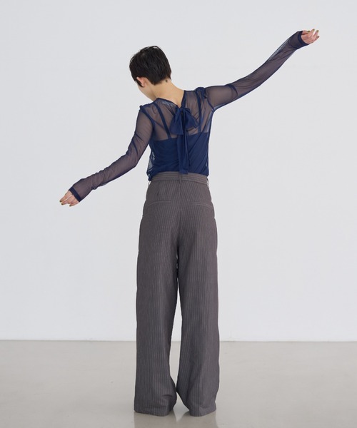 sheer ribbon tops/シアーリボントップス（Tシャツ/カットソー