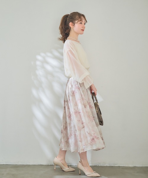 12Twelve Agenda(トゥエルブ アジェンダ)の「ニットインナー付Vネックキャンディスリーブプルオーバー(ニット/セーター・レディース・チャコールグレー/アイボリー/ライトグレー・M)」の17枚目の写真