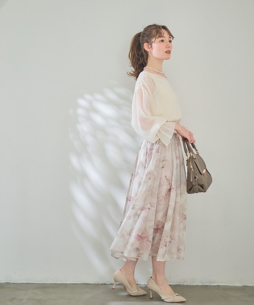 12Twelve Agenda(トゥエルブ アジェンダ)の「ニットインナー付Vネックキャンディスリーブプルオーバー(ニット/セーター・レディース・チャコールグレー/アイボリー/ライトグレー・M)」の18枚目の写真