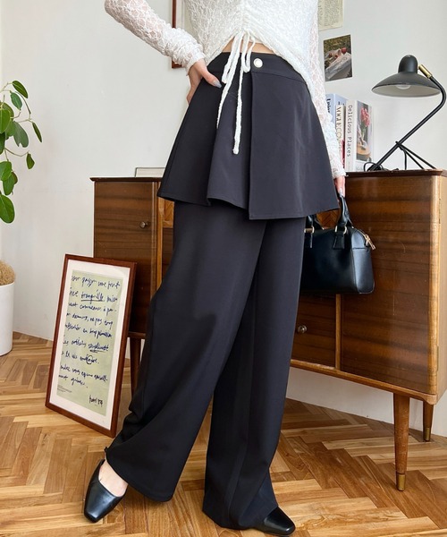 セール】スカートレイヤードラップパンツ（スラックス