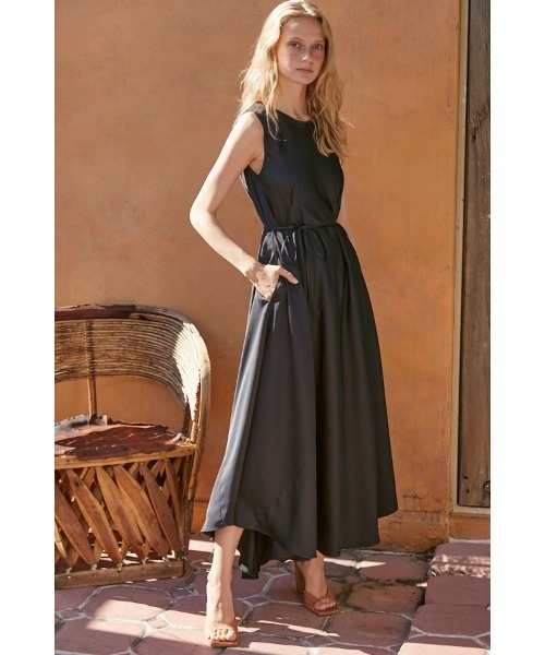 Estella.K(エステラケー)の「Ella Satin Long Dress サテンバイアスロングドレス(ワンピース・レディース・ブラック/ミント/アイボリー系・FREE)」の10枚目の写真