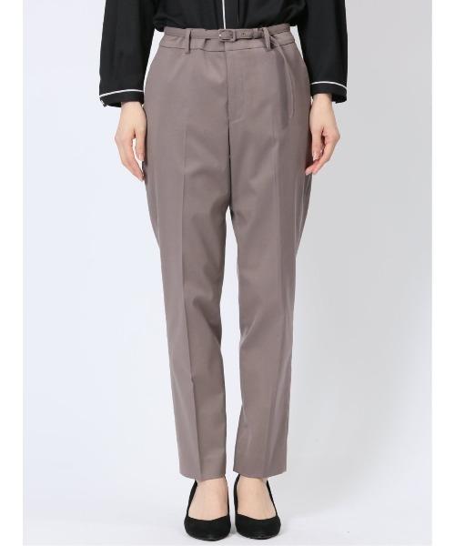 m.f.editorial（エムエフエディトリアル）の「【ストレッチ ウォッシャブル】m.f.エディトリアルレディース テーパードパンツ 茶(セットアップ可能)（スラックス・レディース・ブラウン・S/MEDIUM/LARGE）」の7枚目の写真