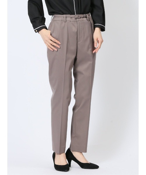 m.f.editorial（エムエフエディトリアル）の「【ストレッチ ウォッシャブル】m.f.エディトリアルレディース テーパードパンツ 茶(セットアップ可能)（スラックス・レディース・ブラウン・S/MEDIUM/LARGE）」の14枚目の写真