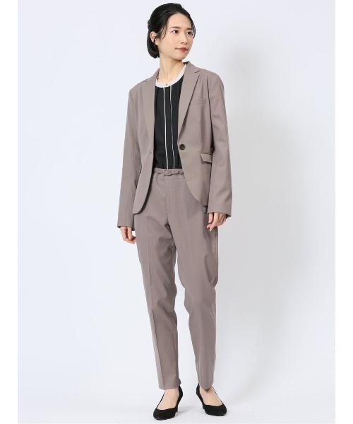 m.f.editorial（エムエフエディトリアル）の「【ストレッチ ウォッシャブル】m.f.エディトリアルレディース テーパードパンツ 茶(セットアップ可能)（スラックス・レディース・ブラウン・S/MEDIUM/LARGE）」の16枚目の写真