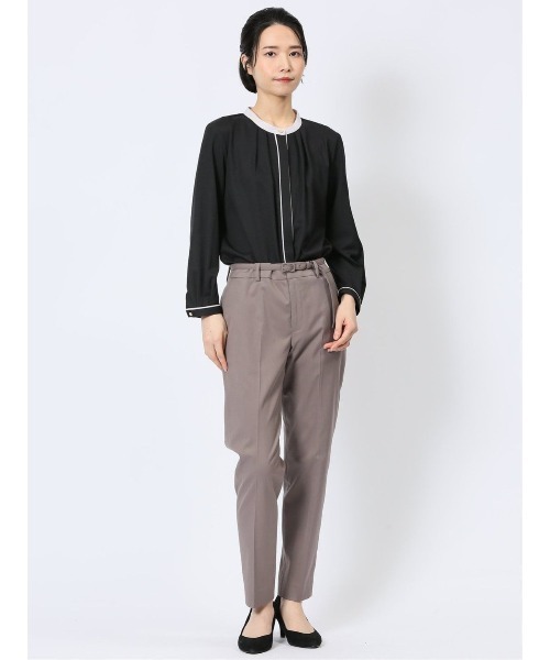 m.f.editorial（エムエフエディトリアル）の「【ストレッチ ウォッシャブル】m.f.エディトリアルレディース テーパードパンツ 茶(セットアップ可能)（スラックス・レディース・ブラウン・S/MEDIUM/LARGE）」の15枚目の写真