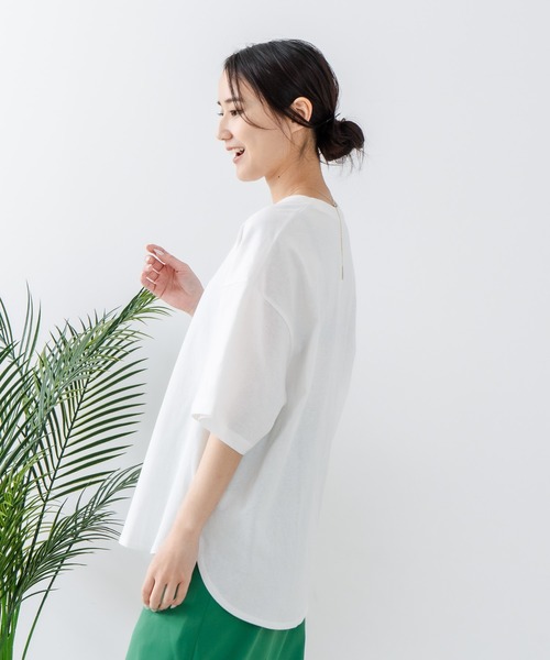 C17(シーセブンティーン)の「【C17/シーセブンティーン】5分袖 刺繍 裾ラウンドTシャツ(Tシャツ/カットソー・レディース・ホワイト/チャコールグレー/ブラック/ライトパープル・MEDIUM/LARGE)」の22枚目の写真