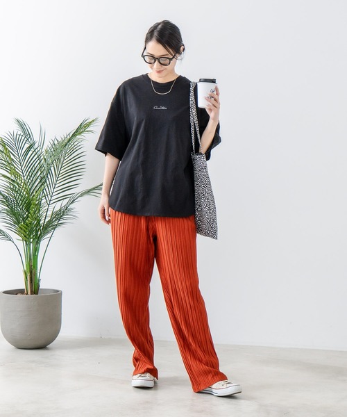 C17(シーセブンティーン)の「【C17/シーセブンティーン】5分袖 刺繍 裾ラウンドTシャツ(Tシャツ/カットソー・レディース・ホワイト/チャコールグレー/ブラック/ライトパープル・MEDIUM/LARGE)」の7枚目の写真