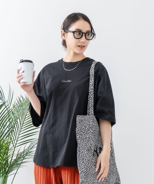 C17(シーセブンティーン)の「【C17/シーセブンティーン】5分袖 刺繍 裾ラウンドTシャツ(Tシャツ/カットソー・レディース・ホワイト/チャコールグレー/ブラック/ライトパープル・MEDIUM/LARGE)」の8枚目の写真