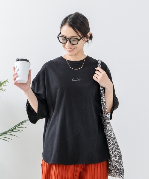 C17(シーセブンティーン)の「【C17/シーセブンティーン】5分袖 刺繍 裾ラウンドTシャツ(Tシャツ/カットソー・レディース・ホワイト/チャコールグレー/ブラック/ライトパープル・MEDIUM/LARGE)」の9枚目の写真