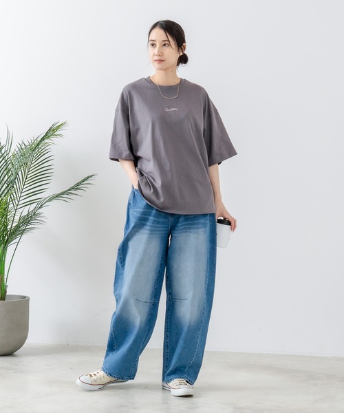 C17(シーセブンティーン)の「【C17/シーセブンティーン】5分袖 刺繍 裾ラウンドTシャツ(Tシャツ/カットソー・レディース・ホワイト/チャコールグレー/ブラック/ライトパープル・MEDIUM/LARGE)」の11枚目の写真