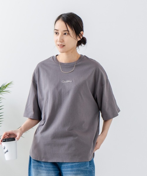 C17(シーセブンティーン)の「【C17/シーセブンティーン】5分袖 刺繍 裾ラウンドTシャツ(Tシャツ/カットソー・レディース・ホワイト/チャコールグレー/ブラック/ライトパープル・MEDIUM/LARGE)」の12枚目の写真