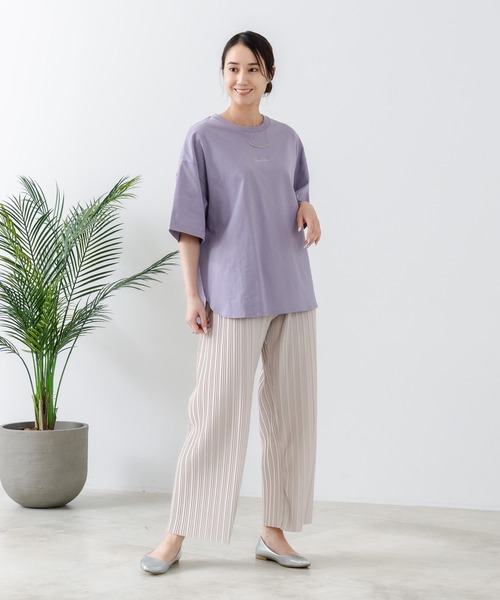 C17(シーセブンティーン)の「【C17/シーセブンティーン】5分袖 刺繍 裾ラウンドTシャツ(Tシャツ/カットソー・レディース・ホワイト/チャコールグレー/ブラック/ライトパープル・MEDIUM/LARGE)」の15枚目の写真