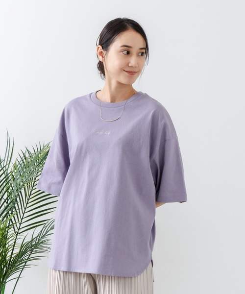 C17(シーセブンティーン)の「【C17/シーセブンティーン】5分袖 刺繍 裾ラウンドTシャツ(Tシャツ/カットソー・レディース・ホワイト/チャコールグレー/ブラック/ライトパープル・MEDIUM/LARGE)」の17枚目の写真