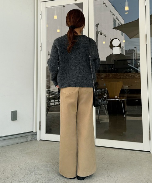 LE MORE（リモア）の「ブラッシュドコットンタックパンツ（チノパンツ・レディース・ベージュ/アイボリー・FREE）」の15枚目の写真