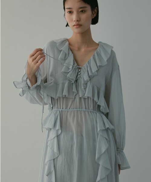 【新品タグ付き】Casafline コットンシフォンギャザードレス コットンシフォンギャザードレス | CASA FLINE (Women)/カーサ