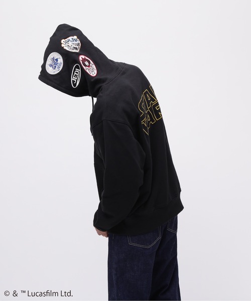STAR WARS(スターウォーズ)の「《STAR WARS COLLECTION》PATCH HOODIE / ワッペン フーディー / スター・ウォーズ / AVIREX / アヴィレックス(パーカー・メンズ・ベージュ/ブラック/グレー・XX-LARGE/X-LARGE/LARGE/MEDIUM)」の4枚目の写真