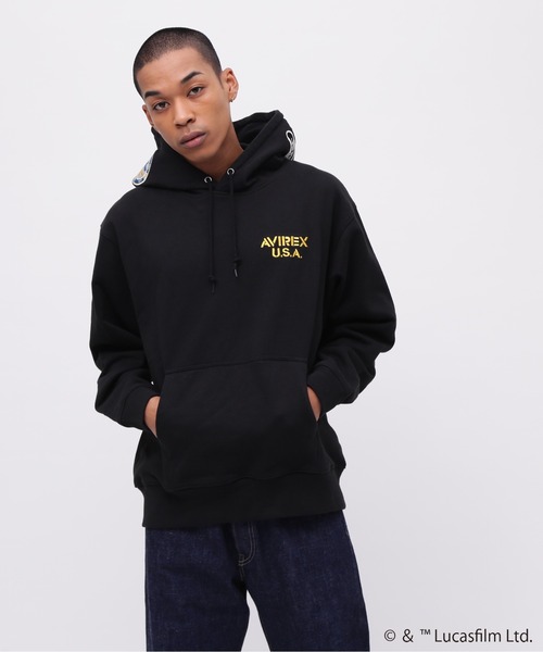 STAR WARS(スターウォーズ)の「《STAR WARS COLLECTION》PATCH HOODIE / ワッペン フーディー / スター・ウォーズ / AVIREX / アヴィレックス(パーカー・メンズ・ベージュ/ブラック/グレー・XX-LARGE/X-LARGE/LARGE/MEDIUM)」の7枚目の写真