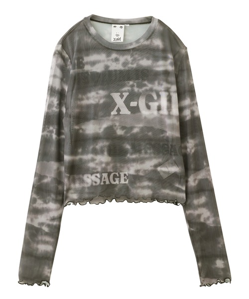 X-girl(エックスガール)の「TYPOGRAPHY AND MARBLE MESH TOP(Tシャツ/カットソー・レディース・ブラック/ブラウン・S/M)」の18枚目の写真