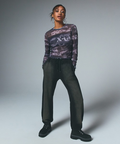 X-girl(エックスガール)の「TYPOGRAPHY AND MARBLE MESH TOP(Tシャツ/カットソー・レディース・ブラック/ブラウン・S/M)」の11枚目の写真