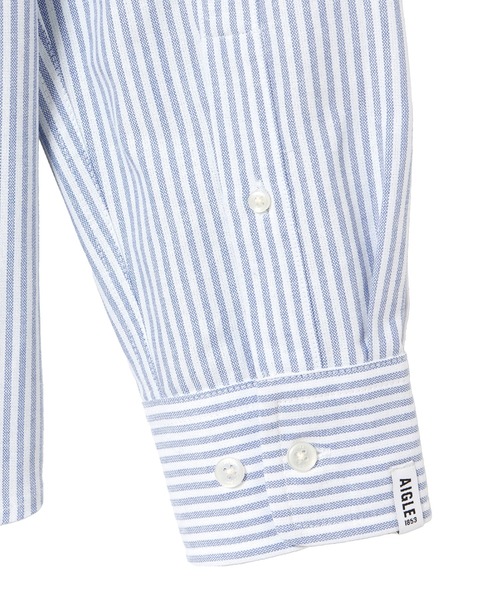 AIGLE(エーグル)の「速乾ストライプオックスフォードシャツ(シャツ/ブラウス・メンズ・セージグリーン/ライトブルー・L/M/XL/S)」の6枚目の写真