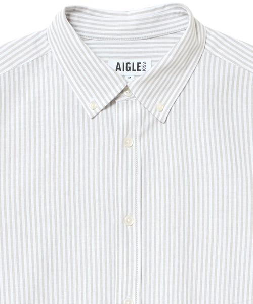 AIGLE(エーグル)の「速乾ストライプオックスフォードシャツ(シャツ/ブラウス・メンズ・セージグリーン/ライトブルー・L/M/XL/S)」の8枚目の写真