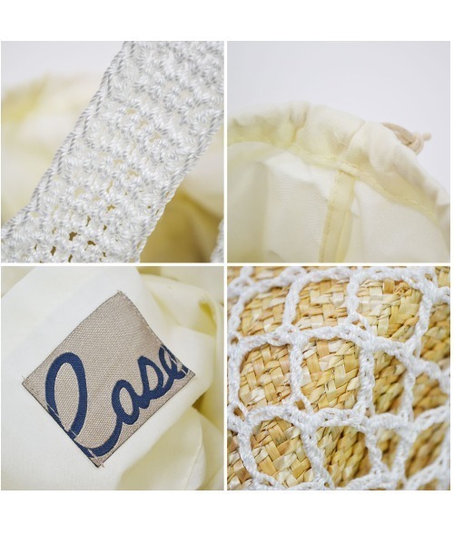 ラタンハウス(ラタンハウス)の「ストローメッシュネット かごバッグ ホワイト 白 生地 布付(かごバッグ・レディース・マルチ・FREE)」の11枚目の写真