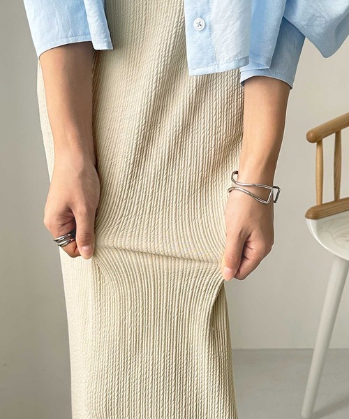 GeeRA（ジーラ）の「【S-XLサイズ展開】すっきり見え！セルフカットストレートタイトロングスカート（スカート・レディース・ベージュ/チャコール/ブラック/モカ・LARGE/X-LARGE/MEDIUM/SMALL）」の5枚目の写真