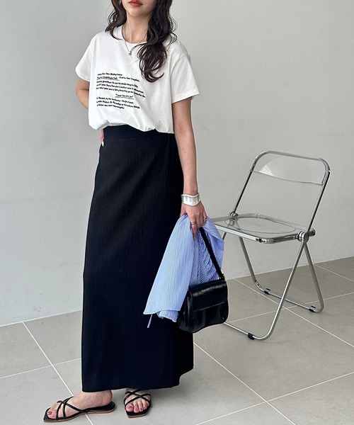GeeRA（ジーラ）の「【S-XLサイズ展開】すっきり見え！セルフカットストレートタイトロングスカート（スカート・レディース・ベージュ/チャコール/ブラック/モカ・LARGE/X-LARGE/MEDIUM/SMALL）」の19枚目の写真