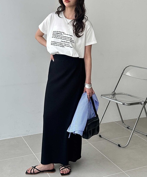 GeeRA（ジーラ）の「【S-XLサイズ展開】すっきり見え！セルフカットストレートタイトロングスカート（スカート・レディース・ベージュ/チャコール/ブラック/モカ・LARGE/X-LARGE/MEDIUM/SMALL）」の18枚目の写真