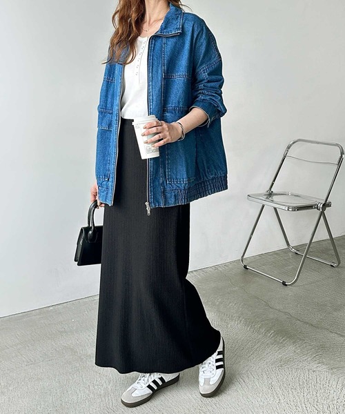 GeeRA（ジーラ）の「【S-XLサイズ展開】すっきり見え！セルフカットストレートタイトロングスカート（スカート・レディース・ベージュ/チャコール/ブラック/モカ・LARGE/X-LARGE/MEDIUM/SMALL）」の15枚目の写真