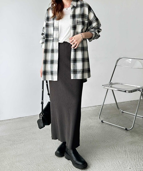 GeeRA（ジーラ）の「【S-XLサイズ展開】すっきり見え！セルフカットストレートタイトロングスカート（スカート・レディース・ベージュ/チャコール/ブラック/モカ・LARGE/X-LARGE/MEDIUM/SMALL）」の18枚目の写真