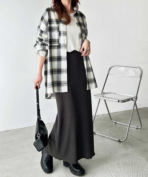 GeeRA（ジーラ）の「【S-XLサイズ展開】すっきり見え！セルフカットストレートタイトロングスカート（スカート・レディース・ベージュ/チャコール/ブラック/モカ・LARGE/X-LARGE/MEDIUM/SMALL）」の19枚目の写真