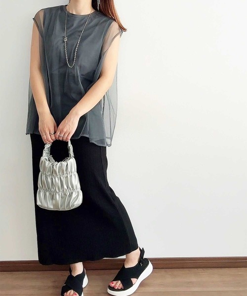 GeeRA（ジーラ）の「【S-XLサイズ展開】すっきり見え！セルフカットストレートタイトロングスカート（スカート・レディース・ベージュ/チャコール/ブラック/モカ・LARGE/X-LARGE/MEDIUM/SMALL）」の8枚目の写真