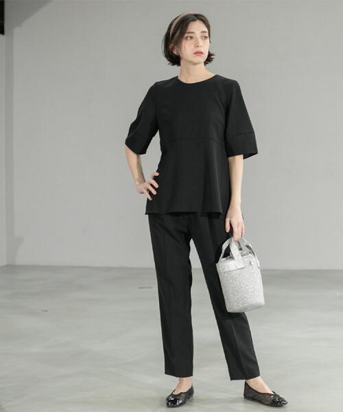 OPAQUE.CLIP（オペークドットクリップ）の「《6色展開/丈が選べる》美脚イージーテーパードパンツ/セットアップ対応【ストレッチ/洗濯機洗い可/防シワ】（その他パンツ・レディース・ブラック/ダークブラウン/ベージュ系7/ブルー系その他/ライトベージュ/グリーン系その他5・01/02/03/42/34/36/38/40）」の12枚目の写真