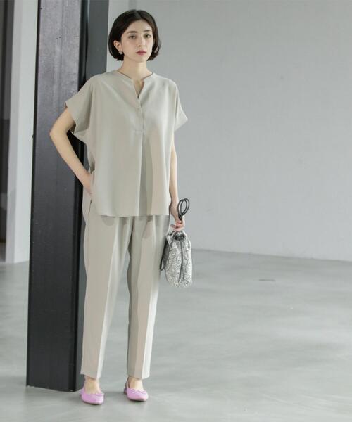 OPAQUE.CLIP（オペークドットクリップ）の「《6色展開/丈が選べる》美脚イージーテーパードパンツ/セットアップ対応【ストレッチ/洗濯機洗い可/防シワ】（その他パンツ・レディース・ブラック/ダークブラウン/ベージュ系7/ブルー系その他/ライトベージュ/グリーン系その他5・01/02/03/42/34/36/38/40）」の22枚目の写真