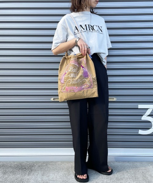 Ball&Chain（ボールアンドチェーン）の「[BALL&CHAIN/ボールアンドチェーン] TASSEL 刺繍デザインナイロントートバッグ（トートバッグ・レディース・ベージュ/オレンジ・M）」の16枚目の写真