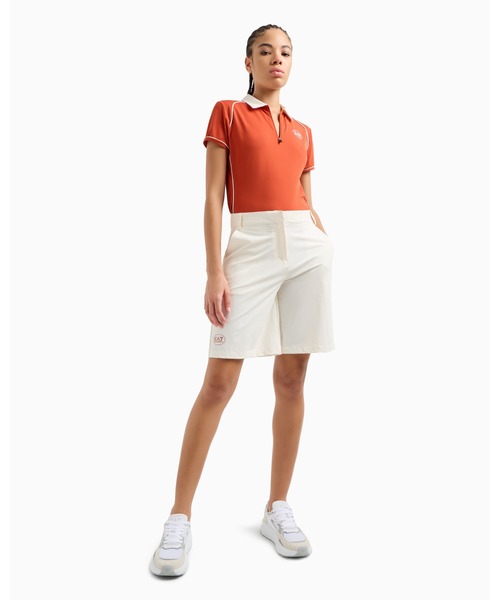 EMPORIO ARMANI EA7(エンポリオアルマーニイーエーセブン)の「【エンポリオ アルマーニ EA7】Golf Pro ポロシャツ ストレッチテクニカルファブリック(ポロシャツ・レディース・オレンジ系/ホワイト系・SMALL/MEDIUM/X-SMALL/LARGE)」の5枚目の写真