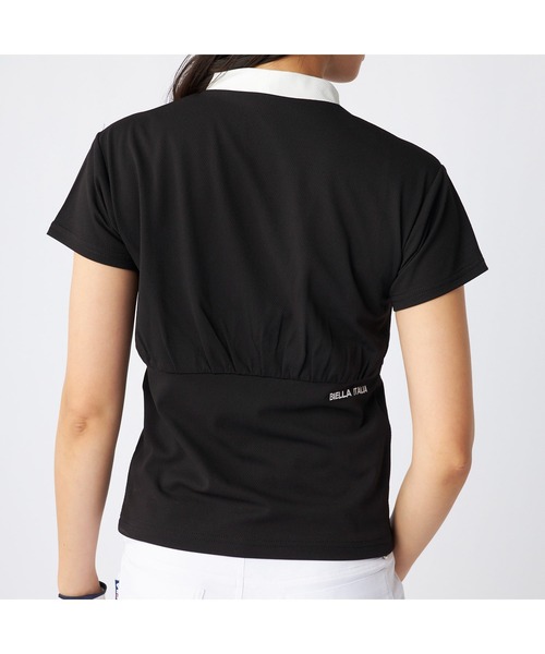 tシャツ FILA GOLF/フィラ ゴルフ ゴルフウェア ブランド ロゴ カットアウト ジャガード ハイネック 半袖 シャツ UVカット レディース セール】FILA GOLF/フィラ ゴルフ ゴルフウェア ブランド ロゴ