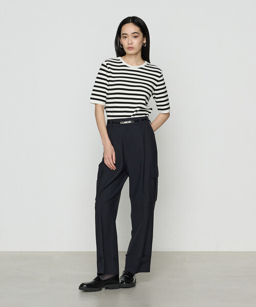 COMME CA（コムサ）の「ボーダー／バイカラー プルオーバー（ニット/セーター・レディース・オフホワイト/ホワイト・9号/11号）」の3枚目の写真