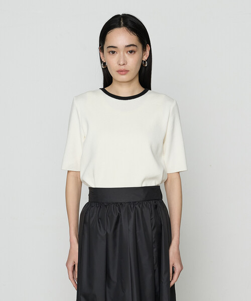 COMME CA（コムサ）の「ボーダー／バイカラー プルオーバー（ニット/セーター・レディース・オフホワイト/ホワイト・9号/11号）」の9枚目の写真