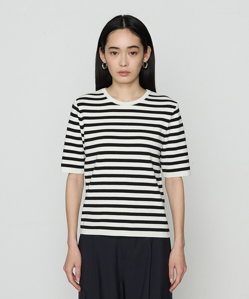 COMME CA（コムサ）の「ボーダー／バイカラー プルオーバー（ニット/セーター・レディース・オフホワイト/ホワイト・9号/11号）」の11枚目の写真