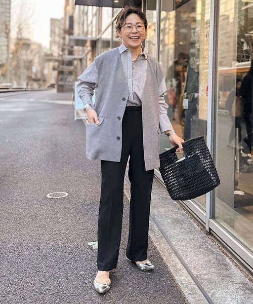 NOLLEY’S Sophi（ノーリーズソフィ）の「ウォッシャブルセミフレアイージーパンツ（その他パンツ・レディース・ブラック/ベージュ・34/36/38）」の7枚目の写真