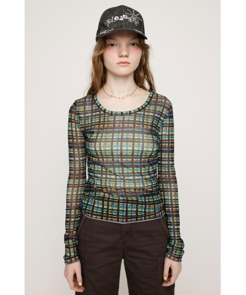 SLY（スライ）の「BLUSH MULTI CHECK TOPS ブラッシュ マルチ