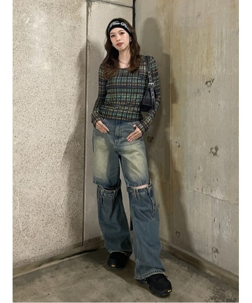 BLUSH MULTI CHECK TOPS ブラッシュ マルチチェック トップス（T