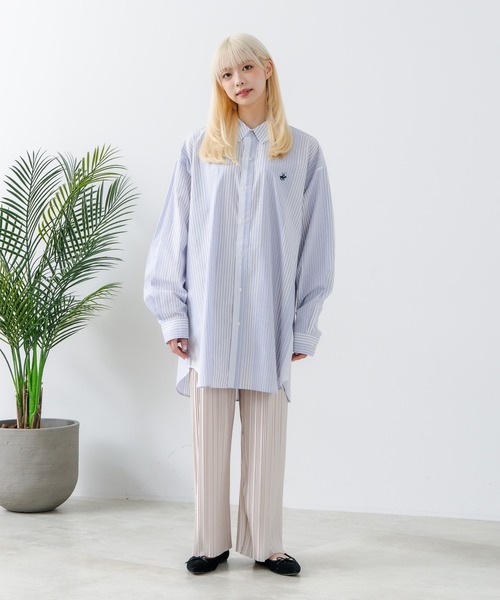 BEVERLY HILLS POLO CLUB(ビバリーヒルズポロクラブ)の「【BEVERLY HILLS POLO CLUB/ビバリーヒルズポロクラブ】BIGシルエット レギュラーカラー ロングスリーブシャツ/長袖シャツ(シャツ/ブラウス・レディース・ダークグリーン/ブラック/オフホワイト/レッド/グレー/ダークブルー/イエロー/グリーン/ブルー・MEDIUM)」の15枚目の写真